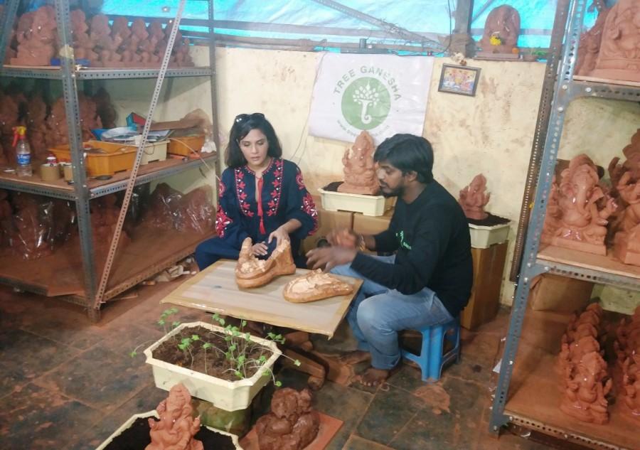 So I think Tree Ganesha is a perfect solution that helps not only save the environment but also add value to the environment by planting trees." Richa Chadha,Richa Chadha promotes Eco Ganesha,Eco Ganesha,Ganesh Chaturthi,Eco-Friendly Ganesha