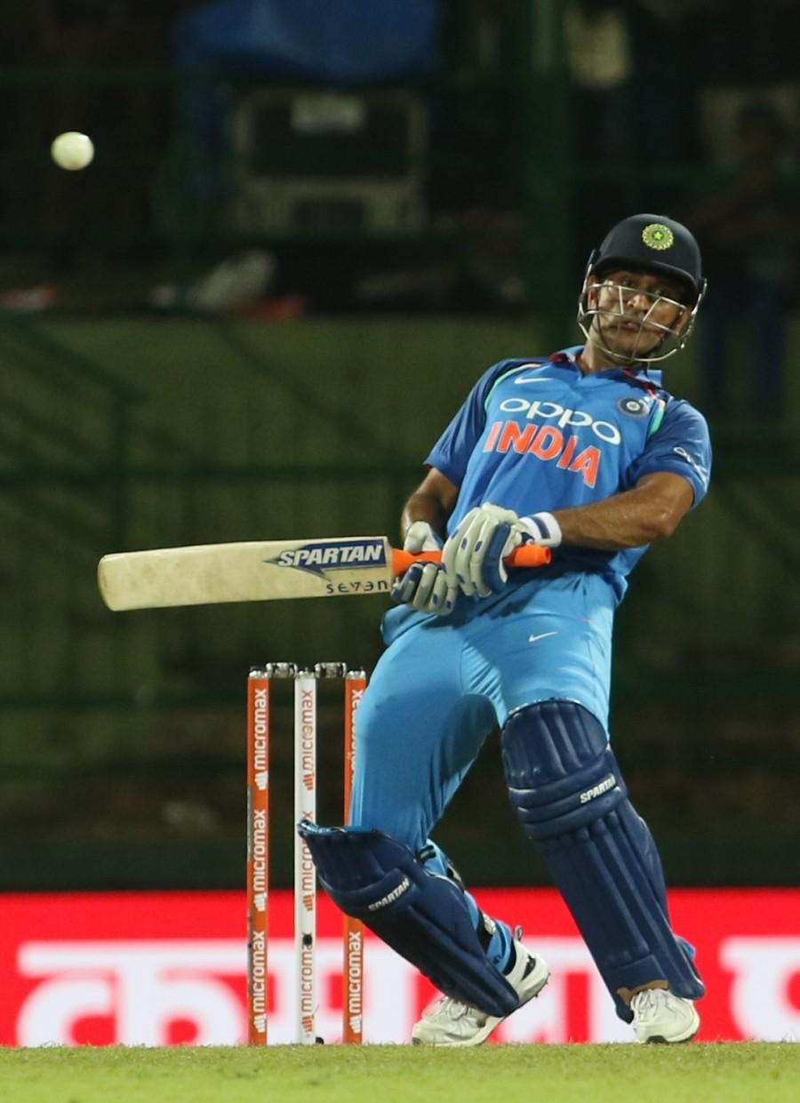Then the lower-order batsmen -- ananjaya (9), Dushmantha Chameera (6) and Vishwa Fernando (3) -- once again failed to make their mark and Sri Lanka only managed to score 236 in their allotted 50 overs. For India, pacer Bumrah scalped four wickets while leg-spinner Chahal took two. Mahendra Singh Dhoni,Bhuvneshwar Kumar,India,India vs Sri Lanka,India vs Sri Lanka 2017,India vs Sri Lanka cricket match