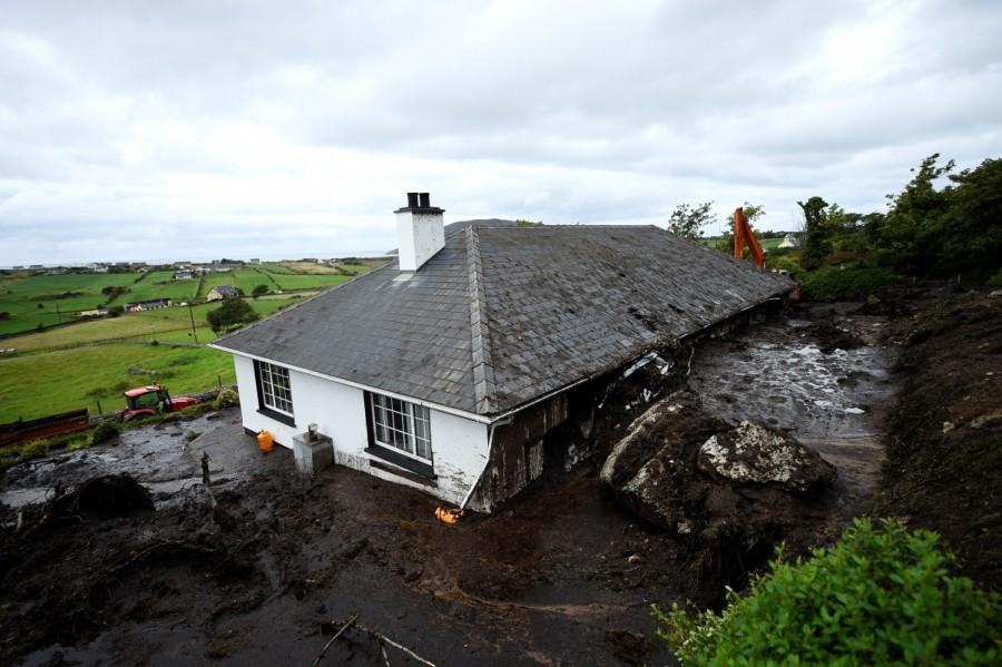 Bernie Kearney's home is seen. Bernie Kearney,Irish woman escapes landslide,landslide
