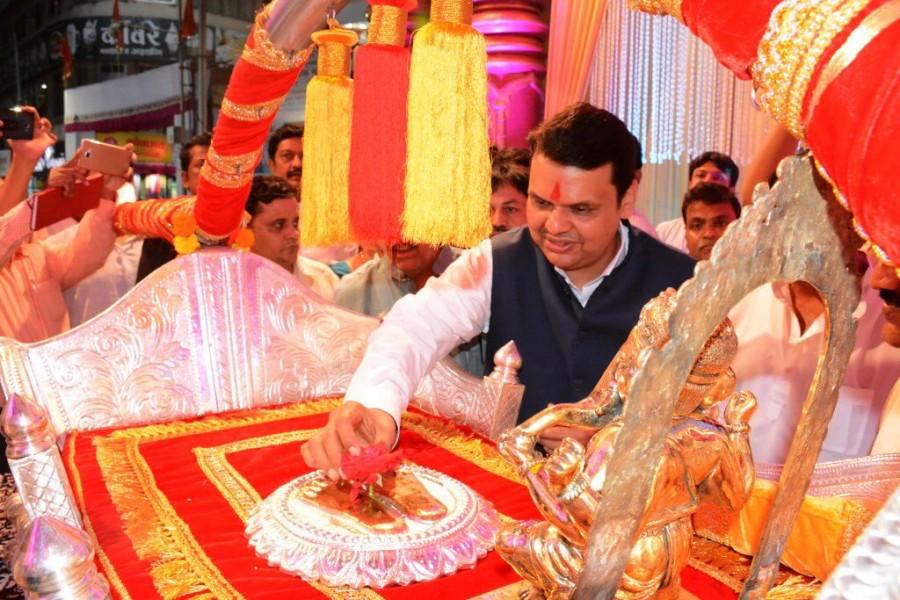 Sources close to the Maratha strongman from Konkan claim he was peeved after being repeatedly overlooked by the Congress leadership for important responsibilities, though he had the potential to turn the party's political fortunes, at least in Maharashtra. On the ruling BJP front, the buzz is that Fadnavis may be elevated to the Centre -- which both he and Union Minister Nitin Gadkari have stoutly denied -- to relieve the burden of some cabinet ministers handling multiple portfolios. In such an eventuality, a major realignment of the political scape is not entirely ruled out, with the Nationalist Congress Party likely to play an important role. Maharashtra CM Devendra Fadnavis,Devendra Fadnavis,Narayan T. Rane,former Chief Minister Narayan T. Rane,Ganpati,Ganpati celebration