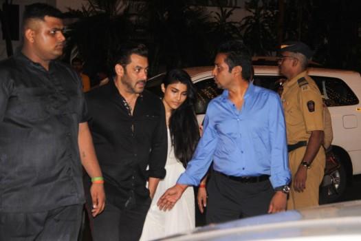 Bollywood actor Salman Khan spotted at Mukesh Ambani Ganesh Chaturathi Celebrations.