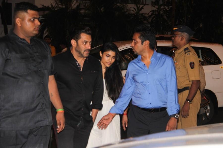 Bollywood actor Salman Khan spotted at Mukesh Ambani Ganesh Chaturathi Celebrations. Ganesh Chaturathi Celebrations,Mukesh Ambani Ganesh Chaturathi Celebrations,Aamir Khan,Salman Khan,Shah Rukh Khan,Mukesh Ambani Ganesh Chaturathi Celebrations bash