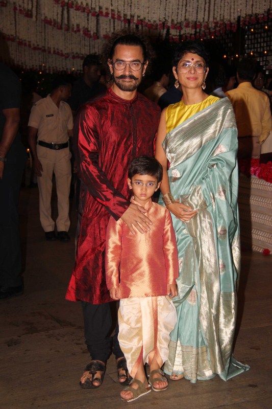 Bollywood actor Aamir Khan at Mukesh Ambani Ganesh Chaturathi Celebrations. Ganesh Chaturathi Celebrations,Mukesh Ambani Ganesh Chaturathi Celebrations,Aamir Khan,Salman Khan,Shah Rukh Khan,Mukesh Ambani Ganesh Chaturathi Celebrations bash