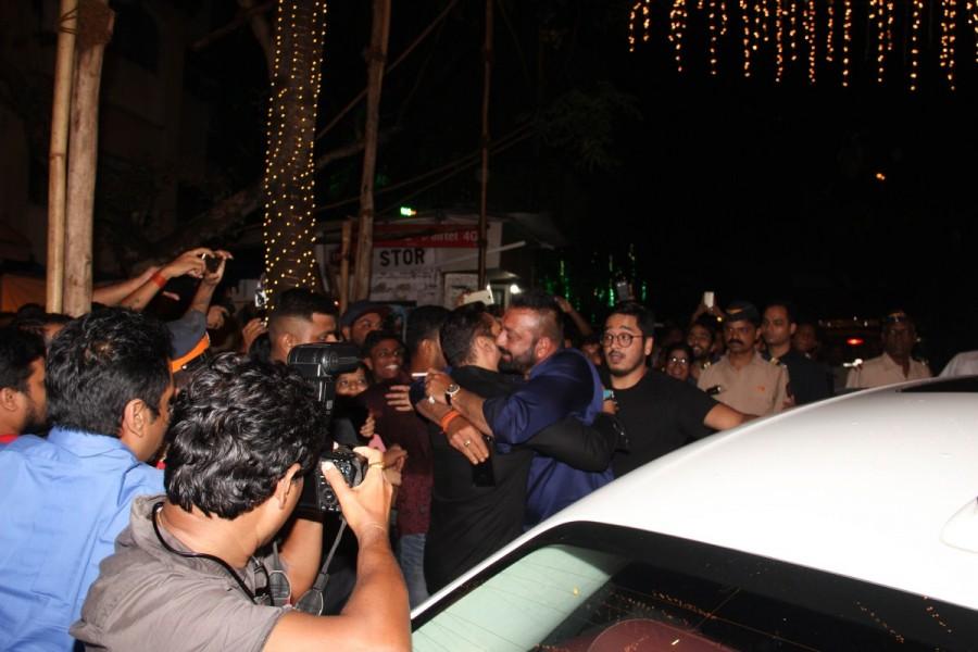 Salman Khan meets and greets Sanjay Dutt at Ganesh Chaturathi Celebrations. Salman Khan and Sanjay Dutt,Salman Khan,Sanjay Dutt,Sanjay Dutt at Mukesh Ambani bash,Salman Khan at Mukesh Ambani bash,Ganesh Chaturathi Celebrations