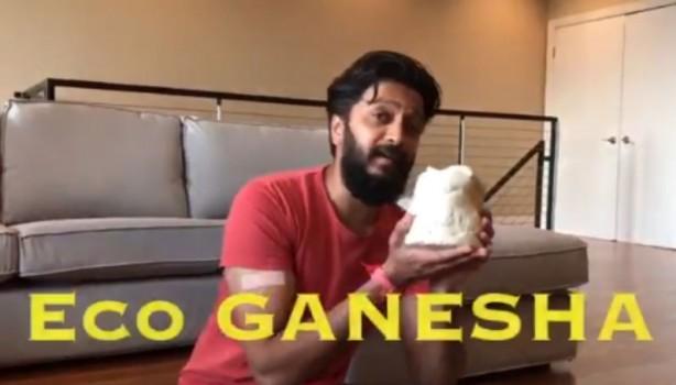 Actor-producer Riteish Deshmukh has self-created an eco-friendly Ganesha idol and dedicated it to Indian farmers. On Sunday, Riteish tweeted a video in which he is seen creating the idol using clay.
