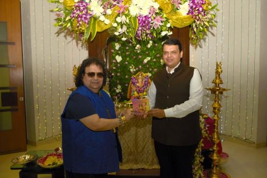 Hon. Chief Minister Shri. Devendra Fadnavis unveils Bappi Lahiri's single track for Ganesh Chaturthi 2017 titled 'Jai Ganesh' music & sung by Bappi Lahiri.