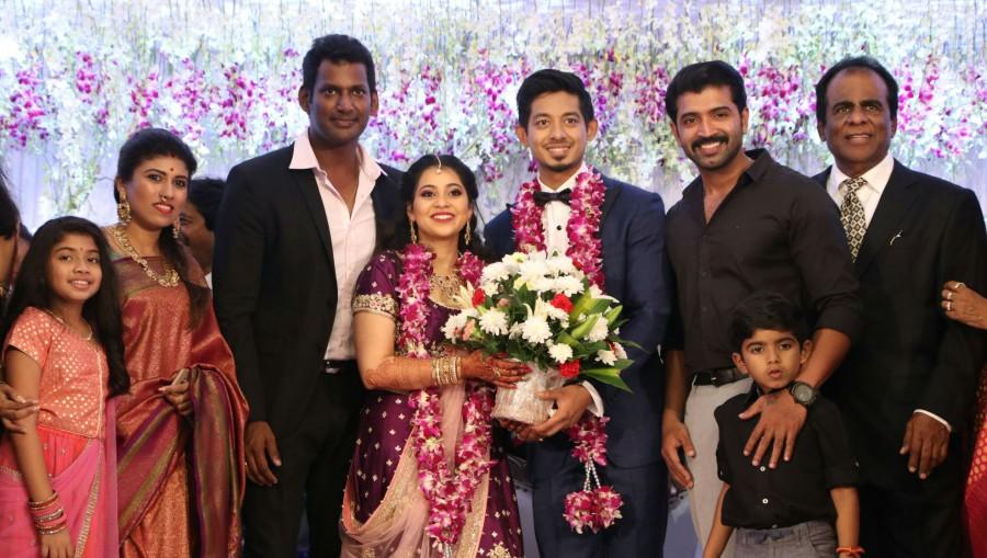 Aarthi Mohan, Arun Vijay at Vishal's sister Aishwarya Reddy Wedding Reception. Arun Vijay,Hansika Motwani,Gayathri Raguram,Prabhu Deva,Vishal sister,Aishwarya Reddy Wedding Reception,Aishwarya Reddy,Aishwarya Reddy Wedding Reception pics,Aishwarya Reddy Wedding Reception images,Aishwarya Reddy Wedding Reception stills,Aishwarya Redd
