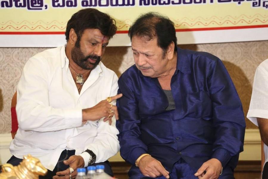Nandi Awards Committee Press Meet held at Hyderabad. Celebs like Nandamuri Balakrishna, Giribabu, Jeevitha Rajasekhar, Gemini Kiran, MM Srilekha and others graced the event. Nandi awards committee press meet,Nandi awards,Nandi awards press meet,Nandamuri Balakrishna,Jeevitha Rajasekhar,Ooha (Sivaranjani),Sana,Prabha Ramesh,Gemini Kiran,MM Srilekha