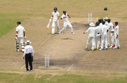 Bangladesh scripted history as the hosts shocked Australia by 20 runs on the fourth day of the first Test match at the Shere Bangla National Stadium here on Wednesday. This was the first Test victory against Australia for the hosts and with this result Bangladesh have now taken a 1-0 lead in the two match series. From 158 for 2, Australia slipped to 199 for 8. Lower-order batsmen Pat Cummins (33 not out) and Nathan Lyon (12) then tried to stabilise the innings but Taijul Islam removed Lyon to seal the issue.