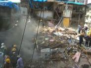 A four-storeyed residential building collapsed near J.J. Hospital in south Mumbai on Thursday, officials said.