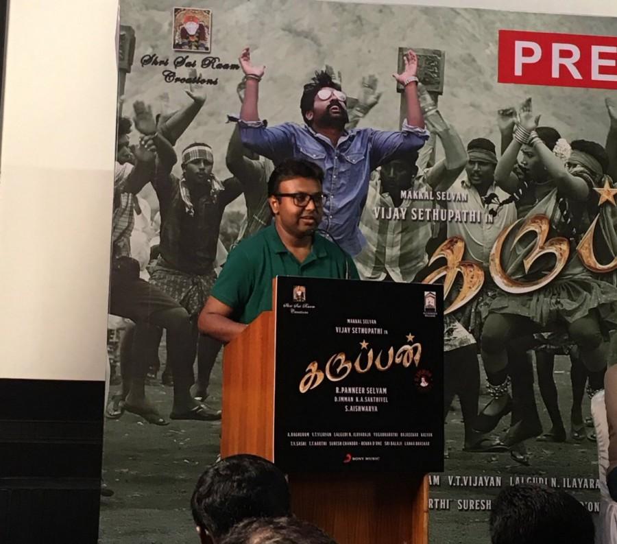 D. Imman at Karuppan press meet. Vijay Sethupathi,Imman,D. Imman,Karuppan press meet,Karuppan pressmeet,Karuppan press meet pics,Karuppan press meet images,Karuppan press meet stills,Karuppan press meet pictures,Karuppan press meet photos,Tanya