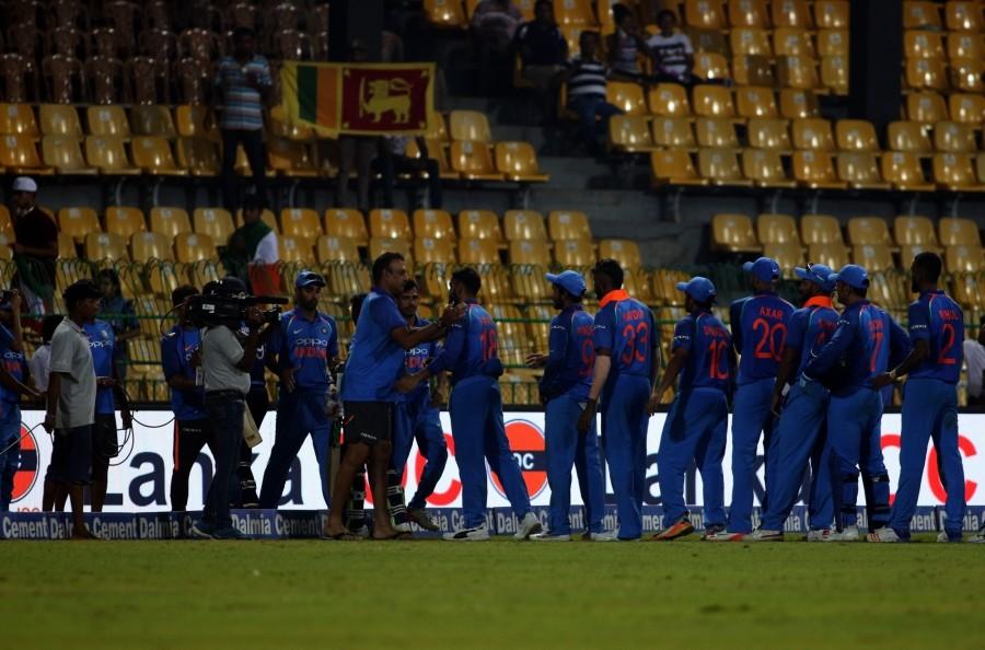 It was a good day for Indian batsmen as Kohli returned to form, ending a series of poor scores over the last few matches. The Indian skipper blasted the Sri Lankan bowlers and opener Rohit supported him well. Both treated the balls on merit and punished the bad deliveries. At one point, the Sri Lankan players seemed helpless as Kohli and Rohit started belting the bowlers. But after scoring around 200 runs in 25 overs with nine wickets in hands, India appeared to have lost the plot as three wickets tumbled quickly. Then Mahendra Singh Dhoni (49 not out) and Manish Pandey (50 not out) got together and added crucial runs to post a challenging total for India. On the other hand, the hosts struggled despite taking an early wicket in the second over. Winning the toss, India elected to bat but Shikhar Dhawan (4), who was in prime form throughout the tour went back early with just six runs on the board. India defeat Sri Lanka,India defeat Sri Lanka by 168 runs,4th ODI,Jasprit Bumrah,Pandya,Kuldeep Yadav,Mahendra Singh Dhoni,Manish Pandey
