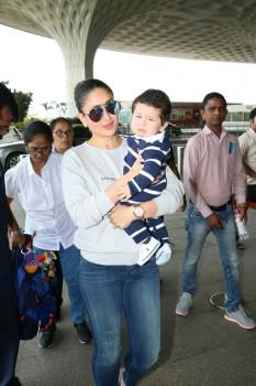 Kareena Kapoor Khan along with her son Taimur spotted at airport.