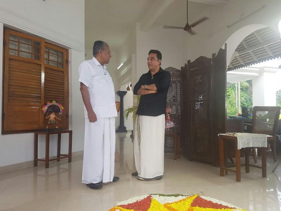 "Today's meeting was the first one after I became Chief Minister. Even though the visit was personal in nature, we discussed south Indian politics and also the overall political situation in Tamil Nadu," he said. Kamal Haasan,Kamal Haasan visits Kerala CM Pinarayi Vijayan,Kamal Haasan visits CM Pinarayi Vijayan,Kamal Haasan visits Pinarayi Vijayan,Pinarayi Vijayan,Kerala CM Pinarayi Vijayan