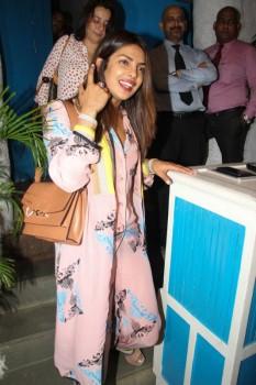 Actress Priyanka Chopra spotted at Olive Bar & Kitchen Bandra.