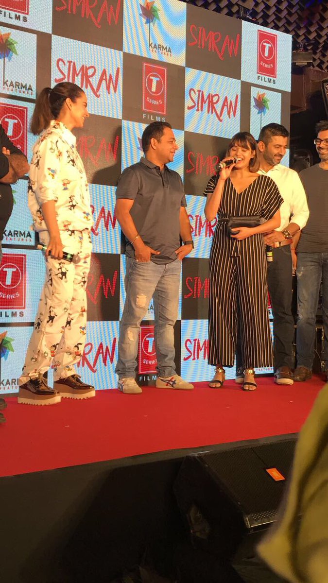 Bollywood film actress Kangana Ranaut, Shalmali Kholgade and others at the Single Rehne De Song launch from Simran. Kangana Ranaut,Shalmali Kholgade,Single Rehne De,Single Rehne De song,Simran,Simran movie song,Simran song