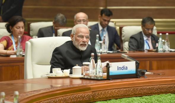 Narendra Modi addresses plenary session of the 9th BRICS Summit.