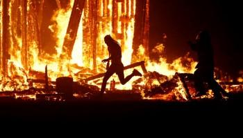 Burning Man festival,Burning Man festival 2017,Burning Man,Man runs into flames,firefighters