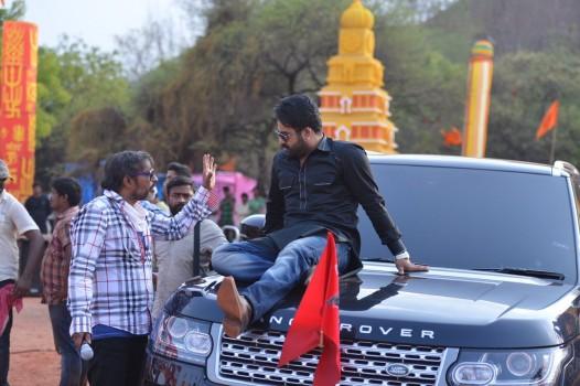 Check out working pictures of actor Jr NTR's from Jai Lava Kusa movie. The film features Jr. NTR in a triple role.