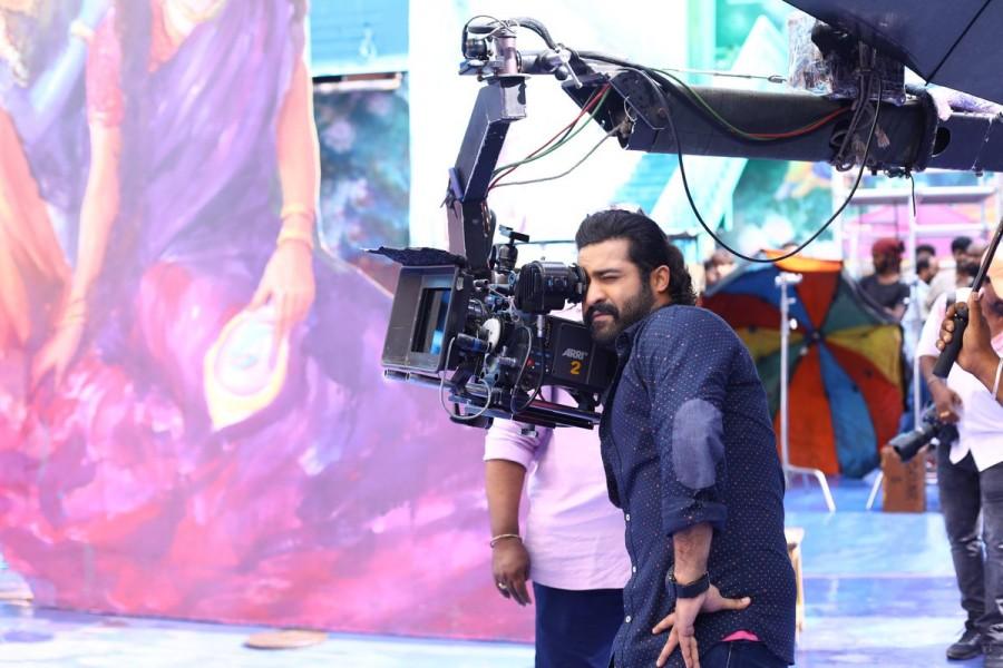 Raashi Khanna and Nivetha Thomas are playing the leading ladies. Jr NTR,Jai Lava Kusa,Jai Lava Kusa working stills,Jai Lava Kusa working pics,Jai Lava Kusa working images,Jai Lava Kusa working pictures,Jai Lava Kusa working photos