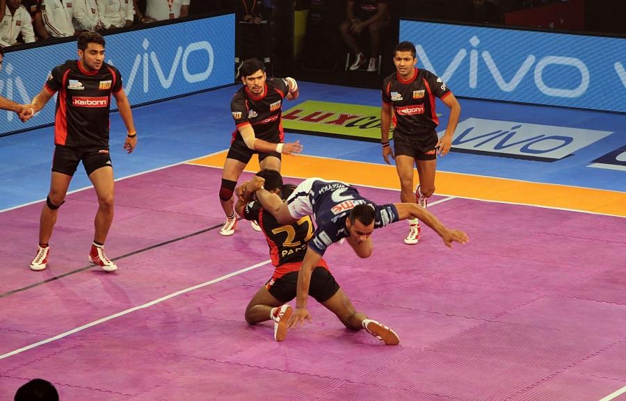 Delhi all but sealed their win with a second all out to widen the gap to 33-25 from 29-25. From there on, it was Delhi all the way. Pro Kabaddi 2017,Pro Kabaddi,Bengaluru Bulls,Dabang Delhi,Dabang Delhi crush Bengaluru Bulls,Dabang Delhi beats Bengaluru Bulls