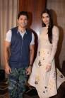 Actors Farhan Akhtar and Diana Penty during the promotion of their upcoming film "Lucknow Central" in Mumbai on Aug 31,2017.