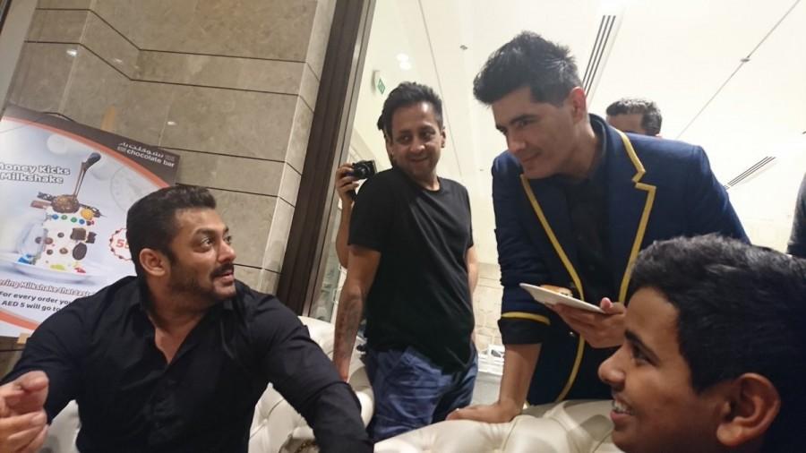 Salman Khan inaugurates Belhasa Driving centre in Dubai with Rashid Belhasa, Saif Belhasa and Sarah Belhasa. Salman Khan,actor Salman Khan,Belhasa Driving centre,Salman Khan inaugurates Belhasa Driving centre