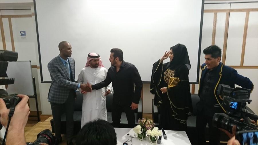 Actor Salman Khan spotted during inauguration of Belhasa Driving centre in Dubai. Salman Khan,actor Salman Khan,Belhasa Driving centre,Salman Khan inaugurates Belhasa Driving centre