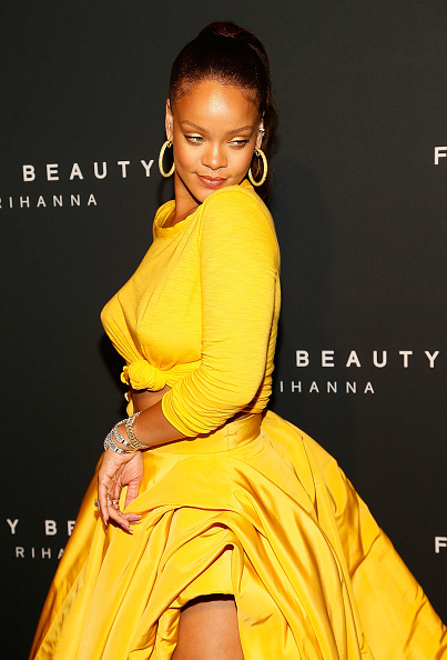 Singer Rihanna arrives to the Fenty by Rihanna Launch at the Duggal Greenhouse on September 7, 2017. Rihanna,singer Rihanna,Braless Rihanna,Rihann strappy sandals,Rihann at Fenty NYFW beauty launch,Fenty NYFW beauty launch,NYFW beauty launch