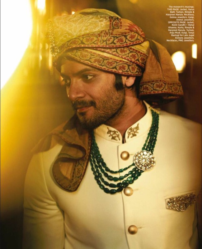 Dressed in outfits by some of the best designers in country including Raghavendra Rathore, Anita Dongre, Rohit Gandhi and Rahul Khanna, Varun Bahl and several others. Ali Fazal,actor Ali Fazal,Ali Fazal on Harpers Bazaar Men,Harpers Bazaar Men,Victoria and Abdul