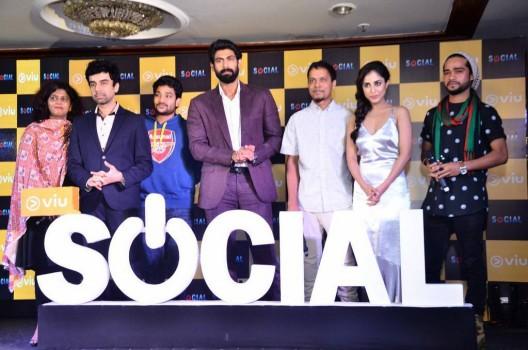 Social Web Series Press Meet held in Hyderabad. South Indian actor Rana Daggubati graced the event.