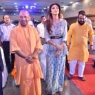 Actress Shilpa Shetty meets UP Chief Minister Yogi Adityanath in Lucknow on Sept 12, 2017.