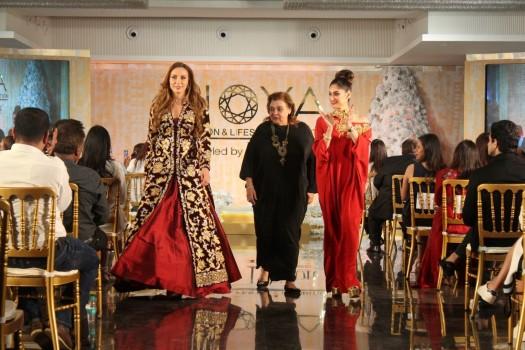 Model Lulia Vantur walks ramp for Pallavi Jaikishan at Joya Fashion & Lifestyle Exhibition.