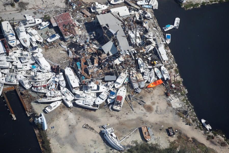 A destroyed marina in Marathon, Florida. Hurricane Irma,Florida Keys,Florida Keys by Hurricane Irma