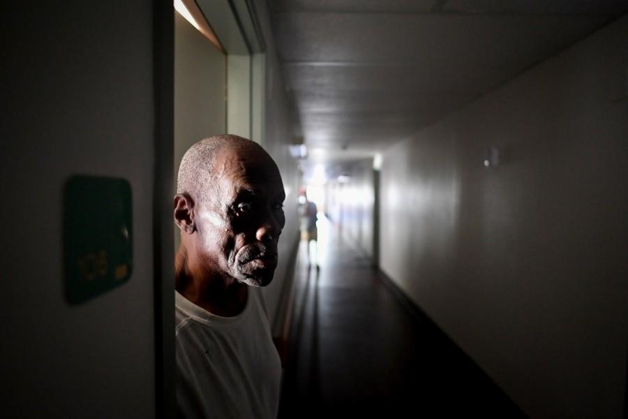 Two days after Hurricane Irma, Rodriquez Benjamin, 86, stands in the door of his room waiting for help to arrive, without power, food, or water at at Cypress Run, an assisted living facility, in Immokalee. Hurricane Irma,Florida Hurricane Irma,devastation in Florida