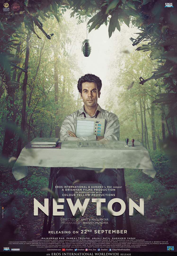 "Newton" won the Art Cinema Award for the Forum section at the 67th Berlin International Film Festival, where it had its world premiere. Rajkummar Rao,actor Rajkummar Rao,Rajkummar Rao as Newton,Newton first look poster,Newton first look,Newton poster,Newton movie poster
