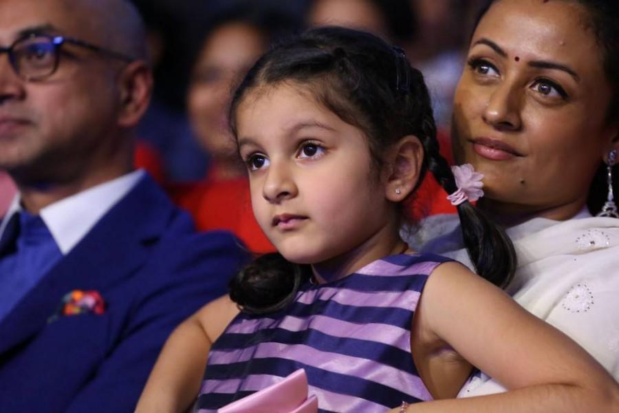 Sitara spotted at Spyder Pre Release event. Mahesh Babu,Mahesh Babu's daughter Sitara,Mahesh Babu daughter,Sitara,Spyder Pre Release event,Spyder Pre Release event pics,Spyder Pre Release event images,Spyder Pre Release event stills,Spyder Pre Release event pictures,Spyder Pre Release event ph