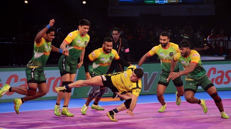 Patna are now second in Zone B with 41 points from 12 matches while Telugu Titans are fourth in Zone B with 30 points from 16 games. This was the Titans' 11th defeat of the season as their dismal run in the tournament continued. Patna skipper Narwal started with a super raid to take a 3-0 lead in the first minute while his opposite number Rahul Chaudhari scored with his first raid as the Titans trailed 2-4 after two minutes. Pro Kabaddi 2017Pro Kabaddi,Patna Pirates hammer Telugu Titans,Patna Pirates beats Telugu Titans,Patna Pirates,Telugu Titans