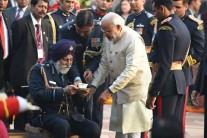 Prime Minister Narendra Modi on Sunday paid tribute to Marshal of the Air Force Arjan Singh, who passed away on Saturday at the age of 98. "He was a brave soldier of our country. He was a hero of the 1965 war," Modi said in Gujarat's Kevadia, where he dedicated the Sardar Sarovar Dam to the nation.