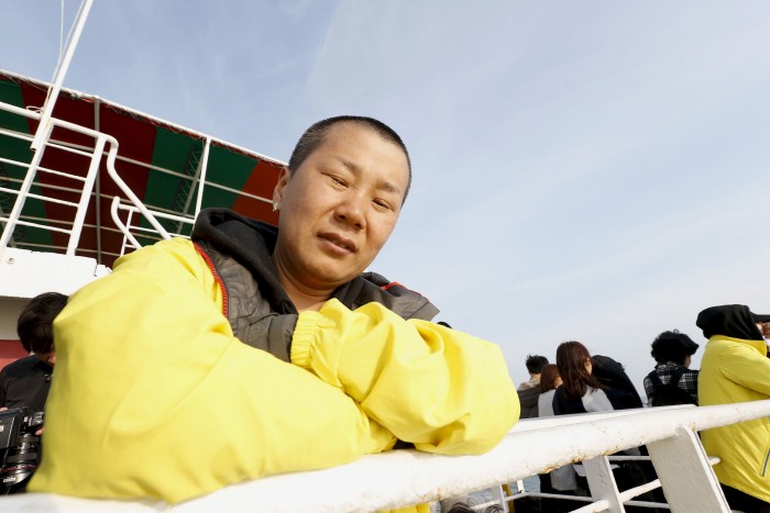 A relative of the victims of the Sewol disaster weeps during a ceremony on the eve of the first anniversary South Korea Grieves On Anniversary Of Sewol Ferry Disaster,Sewol disaster,Sewol Ferry Disaster,first anniversary of the Sewol ferry disaster,South Korea