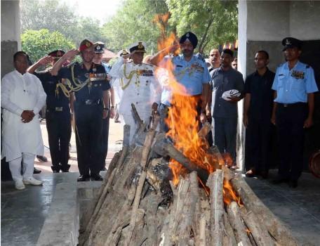 Hundreds of people including Defence Minister Nirmala Sitharaman and the three Service Chiefs, bid a tearful adieu to Marshal of the Indian Air Force (IAF) Arjan Singh at a state funeral at Brar Square here on Monday. Arjan Singh, who led the air operations in the 1965 war with Pakistan, died at the Army Research and Referral Hospital here on Saturday. He was admitted to the Intensive Care Unit after suffering a cardiac arrest. He was 98.