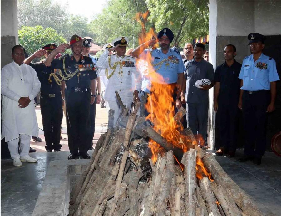 Hundreds of people including Defence Minister Nirmala Sitharaman and the three Service Chiefs, bid a tearful adieu to Marshal of the Indian Air Force (IAF) Arjan Singh at a state funeral at Brar Square here on Monday. Arjan Singh, who led the air operations in the 1965 war with Pakistan, died at the Army Research and Referral Hospital here on Saturday. He was admitted to the Intensive Care Unit after suffering a cardiac arrest. He was 98. India bids to Arjan Singh,Air Force Marshal Arjan Singh state funeral,IAF Arjan Singh funeral,Indian Air Force Arjan Singh,Arjan Singh funeral