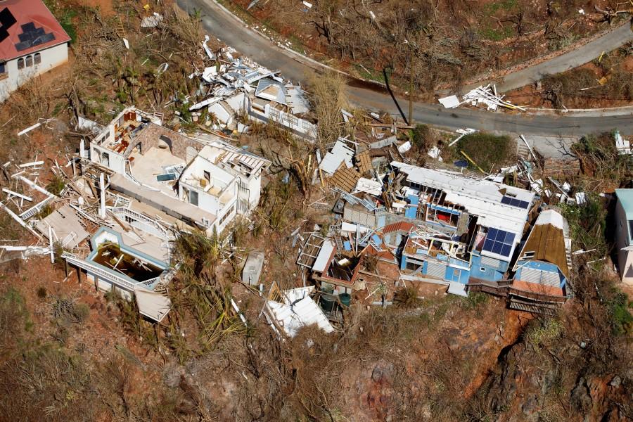 A destroyed house in the Cruz Bay area of St. John. U.S. Virgin,Irma aftermath,U.S. Virgin Islands,Hurricane Irma