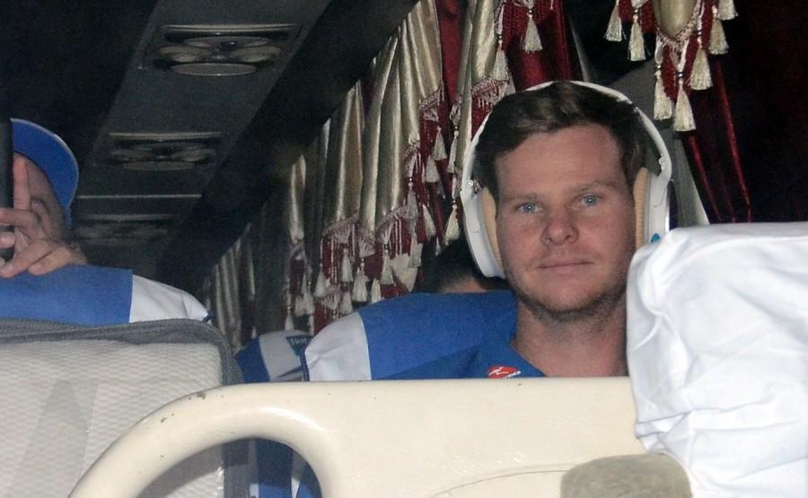 Australian skipper Steve Smith arrives at Netaji Subhas Chandra Bose International Airport in Kolkata on Sept 18, 2017. India vs Australia,India vs Australia 2017,India vs Australia 2nd ODI,Steve Smith,Virat Kohli,Hardik Pandya,MS Dhoni