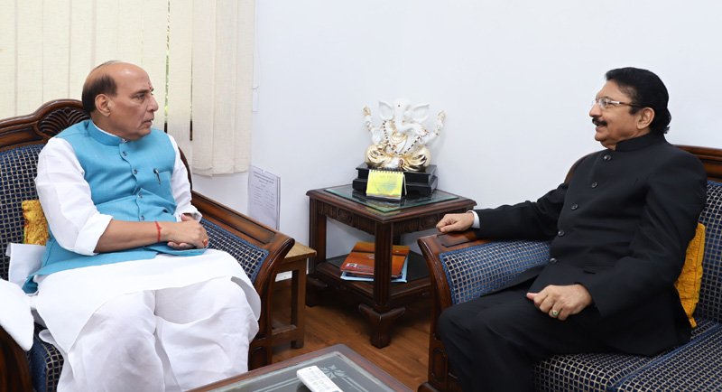 Tamil Nadu Governor C. Vidyasagar Rao met Union Home Minister Rajnath Singh on Tuesday amid an ongoing political crisis in the state. Rao called on Rajnath Singh at his residence here, a day after Speaker P. Dhanapal disqualified 18 MLAs owing allegiance to rebel AIADMK leader T.T.V. Dinakaran. Rao arrived in Delhi on Monday and met President Ram Nath Kovind and Finance Minister Arun Jaitley. The Governor, who has been urged by opposition parties and dissident AIADMK MLAs to immediately convene the assembly to enable a floor test, is yet to take a decision on when to ask Chief Minister K. Palaniswami to face a trial of strength. Rao is expected to fly on Tuesday afternoon to Chennai where he would meet the Chief Minister and discuss a strategy on convening the assembly. Governor Vidyasagar Rao,Vidyasagar Rao,Rajnath Singh,Union Home Minister Rajnath Singh,TN political crisis,T.T.V. Dinakaran,AIADMK leader,AIADMK