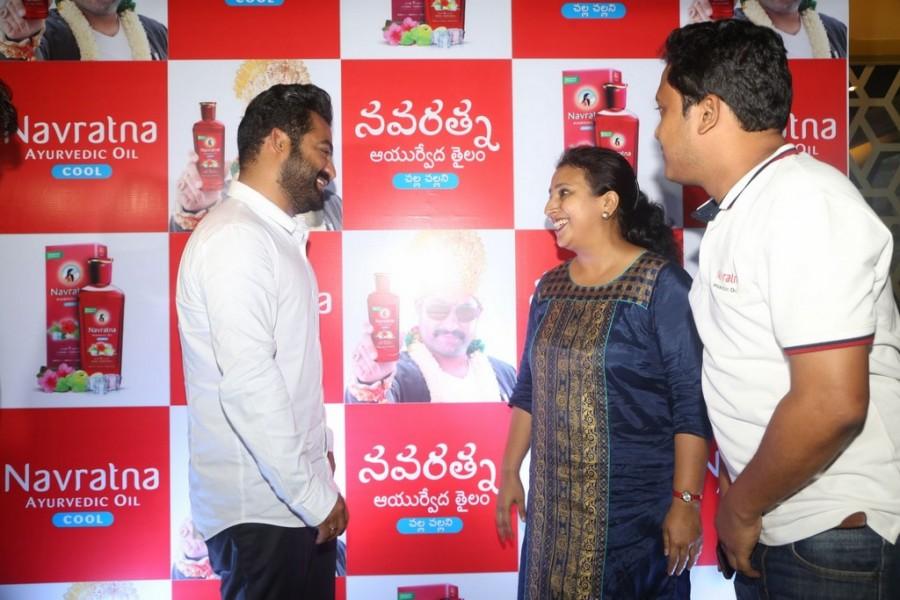 Jr NTR snapped at Navratna Ayurvedic Oil Press Meet. Jr NTR,actor Jr NTR,Navratna Ayurvedic Oil Press Meet,Navratna Ayurvedic Oil,Jai Lava Kusa,Jai Lava Kusa actor