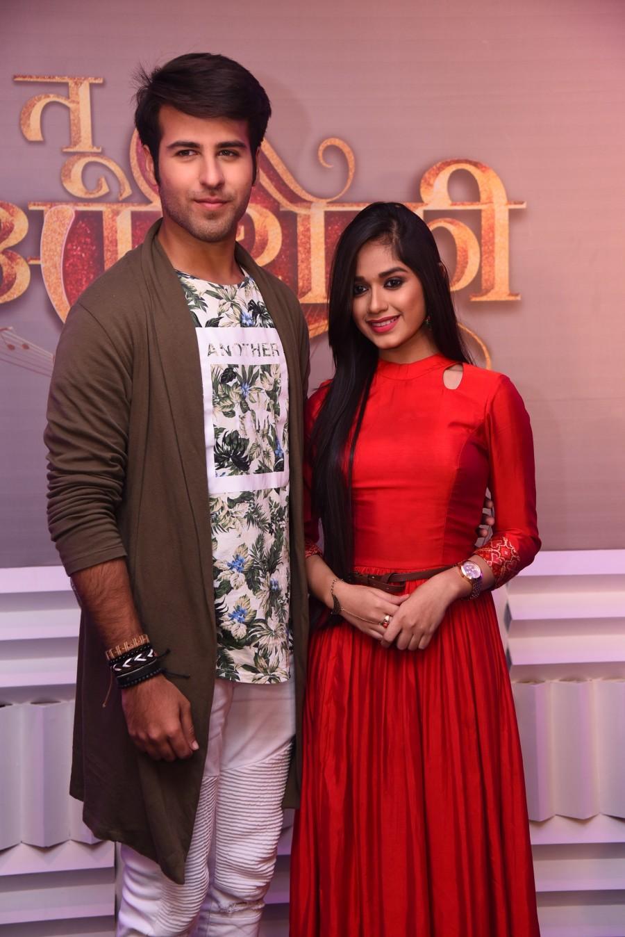 Ritvik Arora and Jannat Zubair at the launch of Tu Aashiquii on Colors. Jannat Zubair,Ritvik Arora,Gauri Pradhan and Rahil Azam and from Ishq Mein Marjawan,actors Arjun Bijlani,Aalisha Panwar,Tu Aashiquii and Ishq Mein Marjawan,Tu Aashiquii,Ishq Mein Marjawan