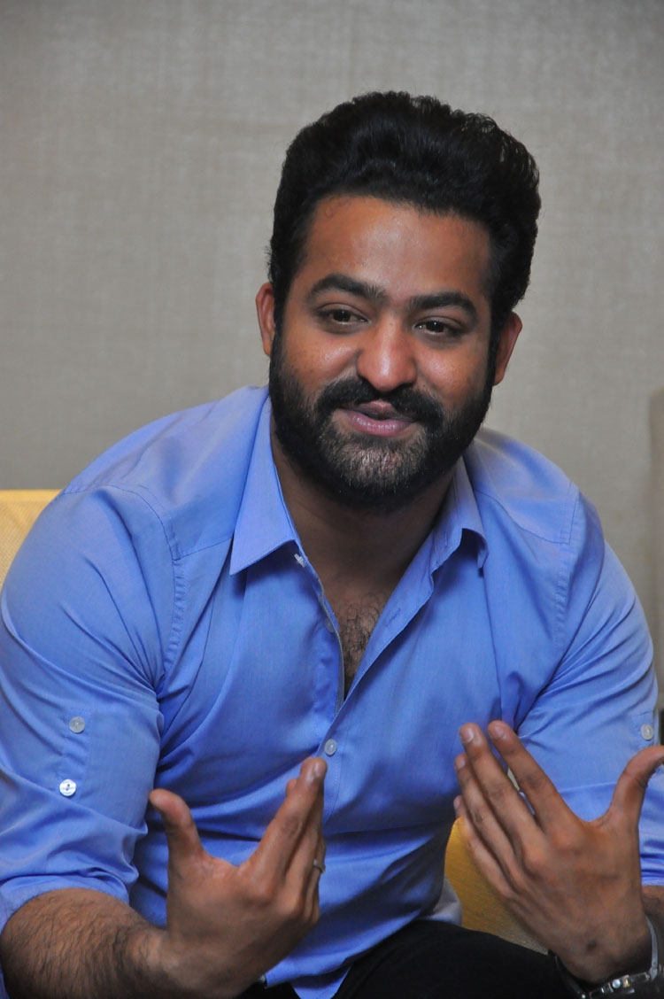 Actor Junior NTR during a pressmeet of his upcoming film "Jai Lava Kusa" in Hyderabad on Sept 18, 2017. Jr NTR,Junior NTR,Jr NTR promotes Jai Lava Kusa,Jai Lava Kusa,Jai Lava Kusa promotion,Jai Lava Kusa movie promotion