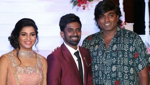 Vijay Sethupathi at Dharan Kumar and Deekshitha Wedding Reception.