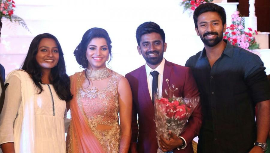 Saranya and Shanthanu Bhagyaraj at Dharan Kumar and Deekshitha Wedding Reception. O Pannerselvam,Vijay Sethupathi,Arun Vijay,Vijay Antony,Shanthanu,Sathyaraj,Dharan Kumar and Deekshitha,Dharan Kumar and Deekshitha wedding,Dharan Kumar and Deekshitha wedding Reception,Dharan Kumar and Deekshitha wedding Reception pics,Dharan Kumar and D